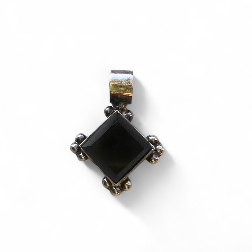 Vintage 925 Sterling silver black onyx pendant! - Picture 2 of 4